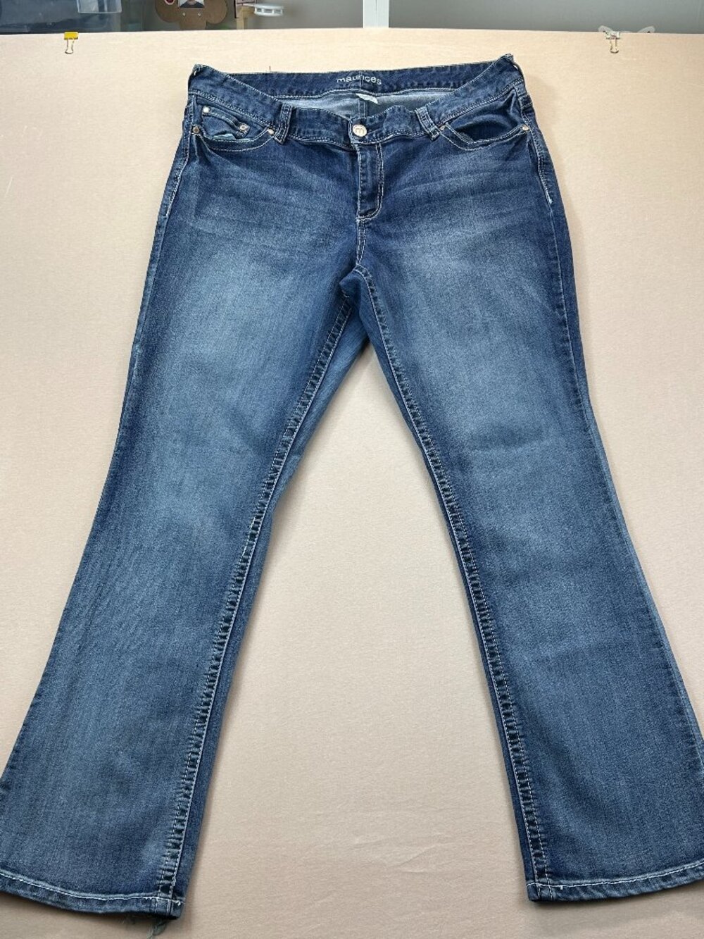 Maurices Jeans Womens Size 20 Regular Blue Denim Mid Rise Bootcut Stretch